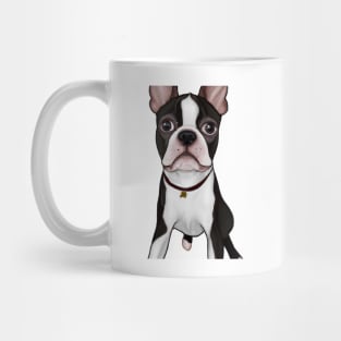 Cute Boston Terrier Drawing Mug